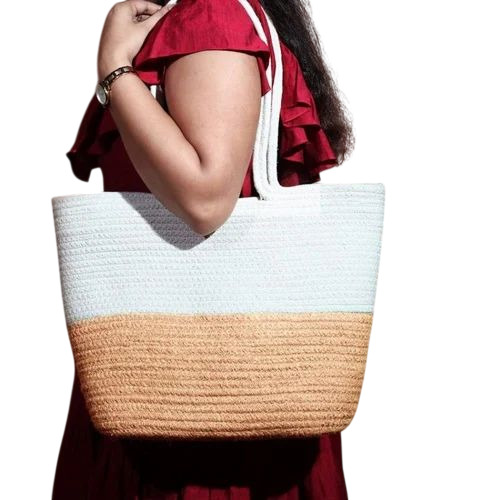 Ladies Jute Tote Bag - Jute, 11x4x11 Inches, Multiple Colors | Designer Pattern, Shoulder Length Handle, Durable Fine Finish