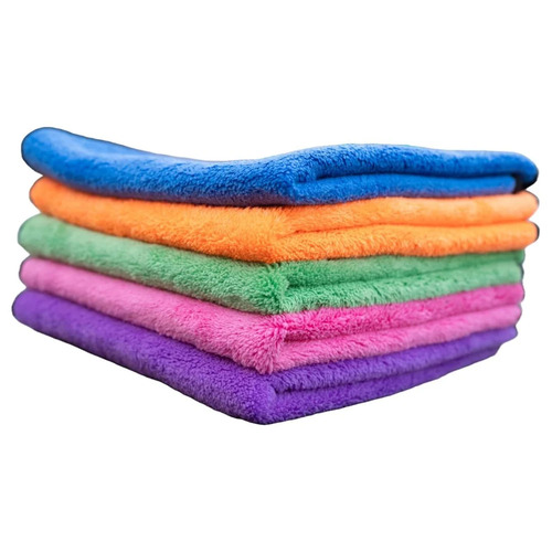 Microfiber Cloth 600 GSM - 40x40cm, Blue Green Yellow Pink | Surface Cleaning, Dusting, Polishing, Drying