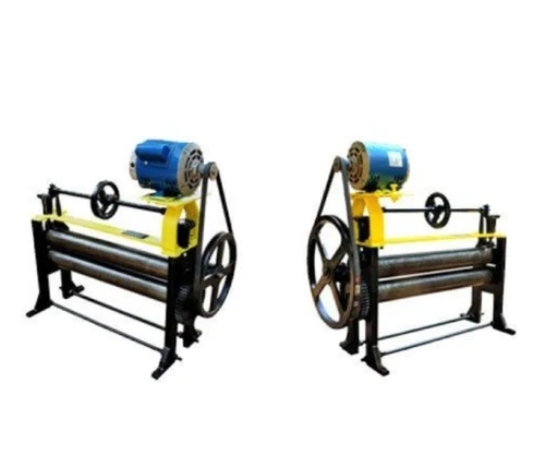 Motorized Rubber Roller 5 - Cast Iron, 5 Inch Diameter, Black Yellow, 610mm Length, Motor Driven, Precision Balanced, Robust