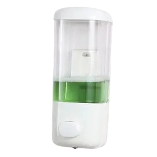 Plastic Soap Dispenser - Plastic 380ml White, Wall Mount | Refillable, Glossy Finish, Round Shape