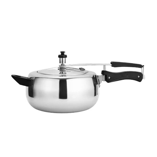 Silver Color 5 Litre Pressure Cooker - Aluminum, 5 Litre, Silver | Durable, Leak Proof, Lightweight, Polished Finish