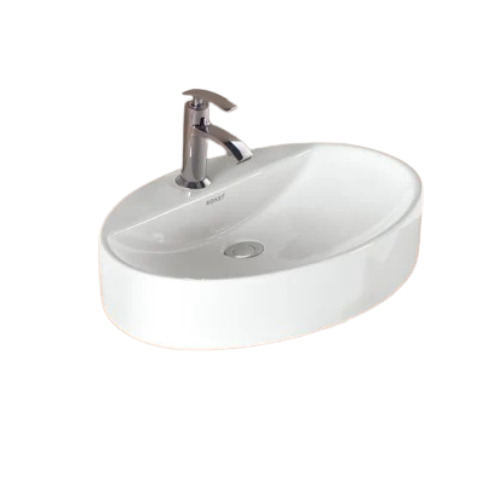 Sonet Ceramic Wash Basin - Ceramic, Table Top, White | Crack Proof, One Piece