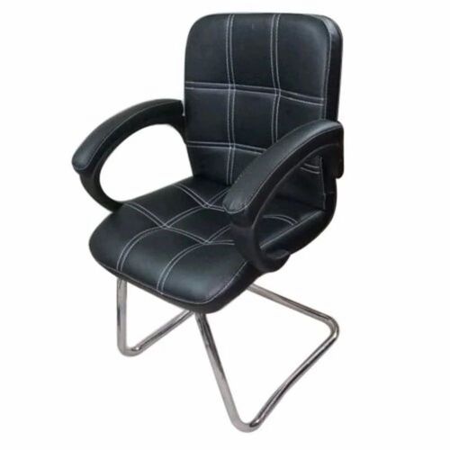 Visitor Office Chair - Standard Size, Black, Foldable | Durable, Eco-Friendly, Lightweight