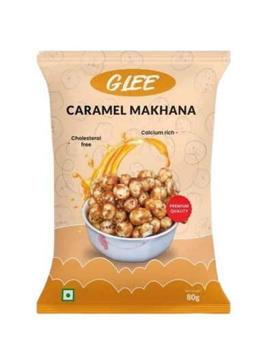 50gm Caramel Makhana Packet - Roasted, Food Grade, 9 Months Shelf Life, Flavored