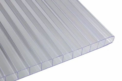 8mm Multiwall Polycarbonate Sheet - Polycarbonate, 7ft Width, Transparent, Film Coated | Durable, Lightweight, Water Proof, Plain Pattern