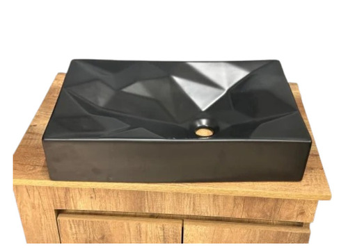 Black Matte Table Top Wash Basin - Ceramic Rectangular Table Top Crack Proof Black