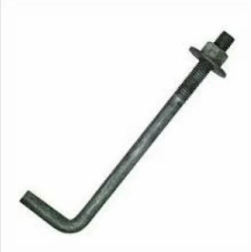 Carbon Steel Foundation Bolt - Carbon Steel, Grey, Powder Coated | High Strength, Corrosion Resistant, Industrial Grade, Easy Installation