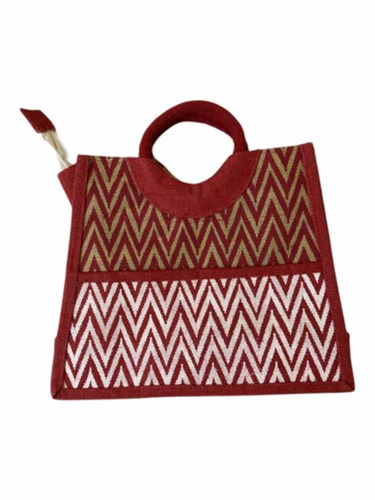 Durable Printed Jute Hand Bag - 2 KG Capacity, Rectangle Shape, Multi-Color | Fine Finished, Hand Length Handle, Customized Size