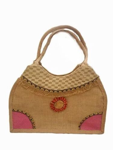 Embroidery Jute Hand Bag - Color: Multiple