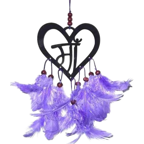 Home Decorative Purple Dream Catcher - Feather Material 12 Inch Multicolor | Round Handmade Decoration