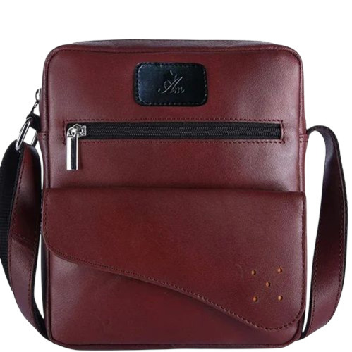 Men Brown Leather Side Bags