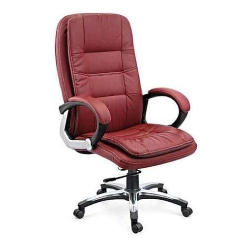 Red Office Chair - Steel, Standard Size, Brown | Durable, Eco-Friendly, Lightweight
