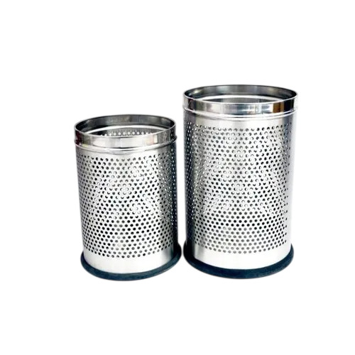 SS Dustbin - Stainless Steel, 15 Liter, Silver, Open Top Manual | Waste Collection for Office