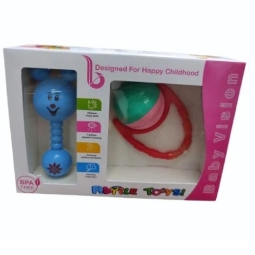 Stylist Infant Baby Rattle Toy Set - Plastic, Standard Size, Multicolor | Stylist, Eco Friendly, Manual Operation