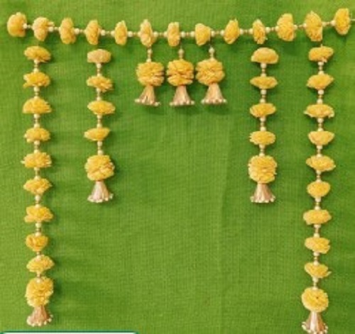 Yellow Sola Wood Toran - Durable Wood, Various Sizes, Yellow | Lightweight, Easy to Clean, Indoor Outdoor Decor