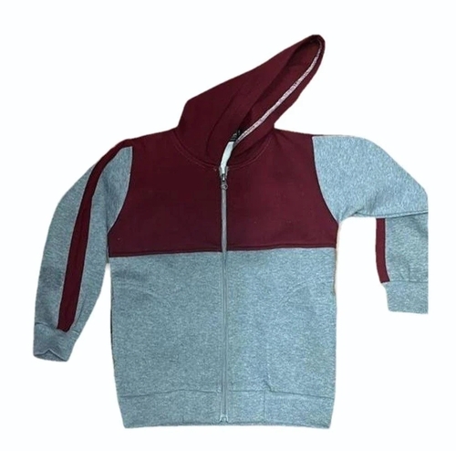 Cotton Gray Maroon Kids School Track Suit