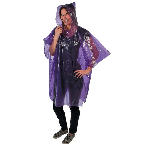 Dark Purple Pe Rain Poncho