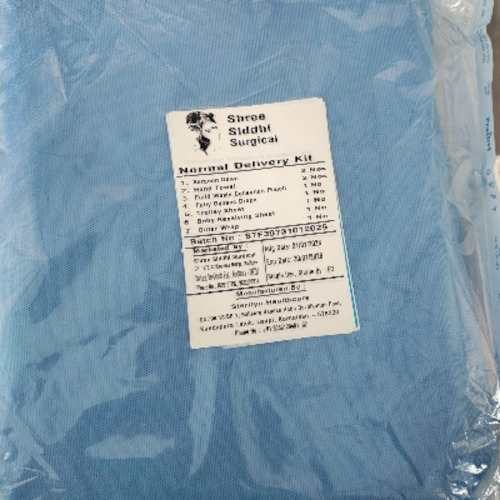 Disposable Delivery Kit - Hygienic Blue Rectangular Pack Sterile Essentials for Obstetric Use