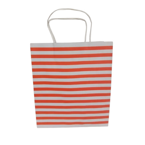 Handmade Eco Friendly Paper Bags - Color: White & Orange