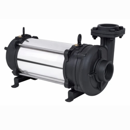 Open Well Submersible Pump - Steel, Standard Size, Black & Silver | Industrial Use, Durable, 1 Year Warranty