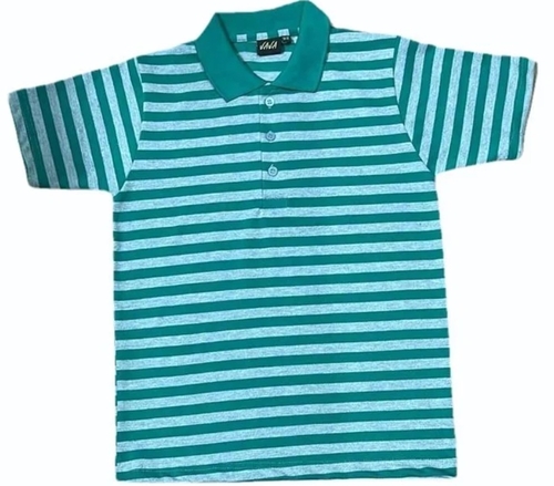 Sky Blue Boys Stripped Cotton T Shirt