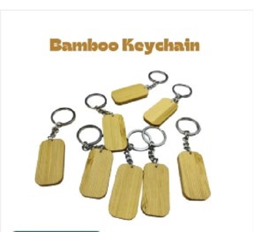 Brown Bamboo Keychain