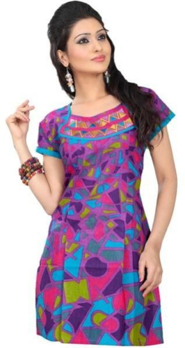 Casual Ladies Kurtis - Cotton, S-XXXL, Multicolor | Quick Dry, Neatly Stitched, Lightweight, Printed Pattern
