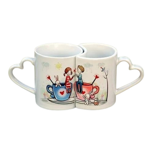 Ceramic Couple Mug - Color: White