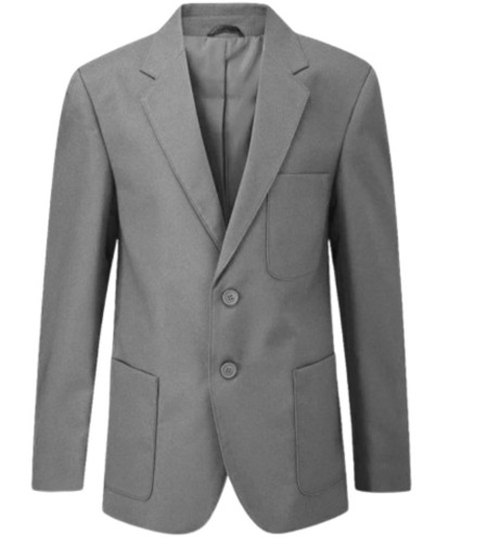 Grey Color School Blazer - Cotton Various Sizes Grey V Neck Breathable & Anti Wrinkle