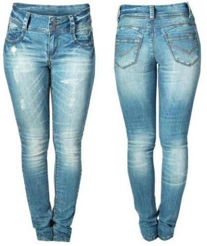 Ladies Jeans - Denim, Waist 28-42, Blue, Ankle Length | Breathable, Anti-Wrinkle, Quick Dry, Button Closure