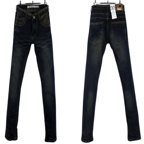 Men Denim Jeans - Denim, Size S-XXXL, Black | Breathable, Anti Wrinkle, Quick Dry, Zip Fly, Button Closure