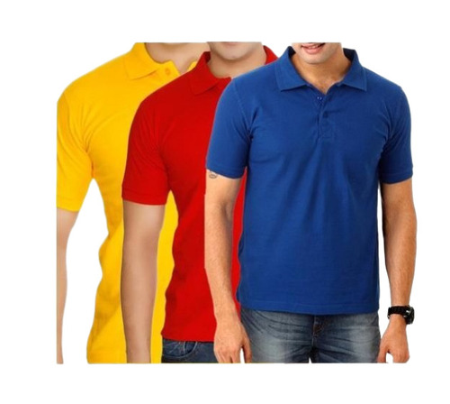 Mens T Shirts - Cotton, S to XXXL, Multi-Color | Polo Collar, Quick Dry, Lightweight, Neat Finish