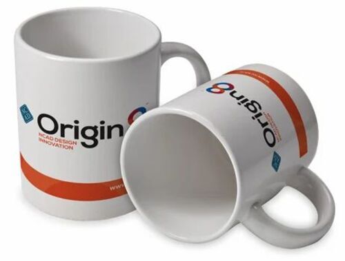 Printed Ceramic Mug - Ceramic, 330ml, White | Durable, Lightweight, Polished Finish