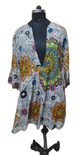Printed Women Tunic - Cotton, Size S-XXXL, Multicolor | Anti Wrinkle, Breathable, Quick Dry, No Fade, Machine Washable