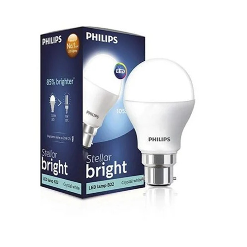 12W Philips Stellar Bright Ceramic LED Bulb - Cool Day Light & Warm White, B22 Base, 15000 Hrs Lifetime, Indoor Use