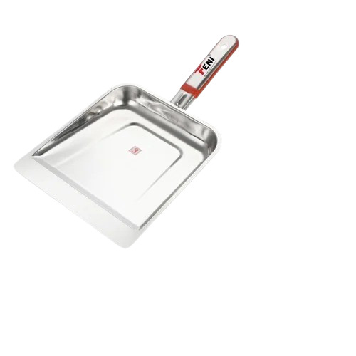 4 Inch Stainless Steel Dust Pan - Stainless Steel, Silver, Short Handle | Durable, For Home and Hotel Cleaning