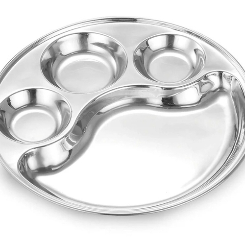 4 SS Compartment Plate Set