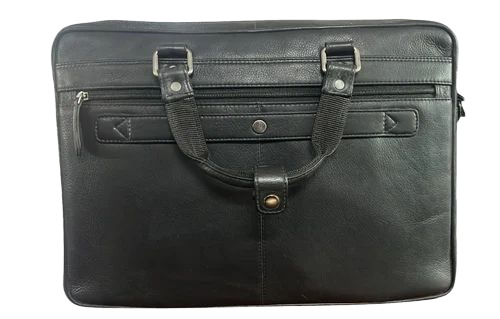 Black Leather Laptop Bag