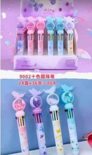 Fancy Pens For Kids - Plastic, Standard Size, Various Colors | Good Gripping, Black Ink