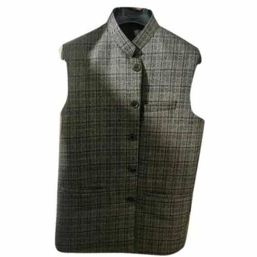 Grey Sleeveless Khadi Nehru Jacket - Cotton, All Sizes, Grey | Anti Wrinkle, Breathable, Washable, Three Pockets