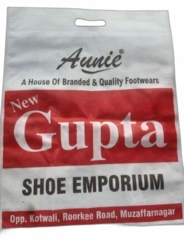 Non Woven Shoe Bag - 16x20 Inch, White, 2kg Capacity | Eco Friendly, Open Closure, Hand Length Handle