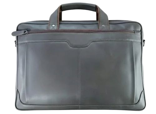 Pure Black Leather Laptop Bag