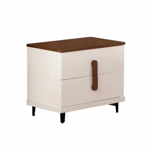 Wooden Bedside Table - Teak, Standard Size, Brown | Durable, Eco-Friendly, No Assembly Required