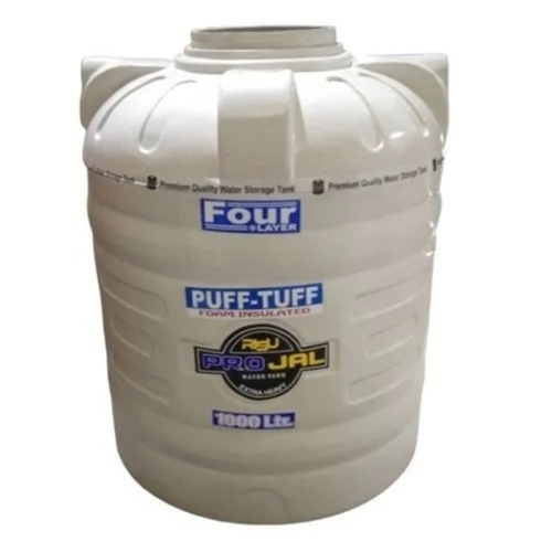 1000 Litre Projal Four Layer Water Tank - Plastic, 1000 Liter, White | Triple Layer, UV Resistant, Leak Proof, Food Grade, Rust Free, Sturdy Base