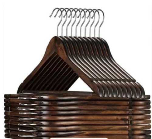 Brown Wooden Hangers - Wooden, Various Sizes, Various Colors | Polish Finish, Lightweight, Quality Tested