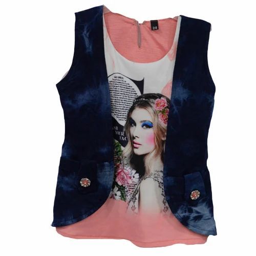Girls Printed Top - Cotton, Sleeveless, Multi Color | Lightweight, Quick Dry, Comfortable Fit