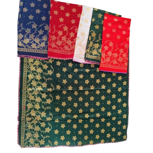 Heavy Cotton Gold Print Dupatta - Pure Cotton, Multicolor | Traditional Women's Party Wear, Printed, All Season
