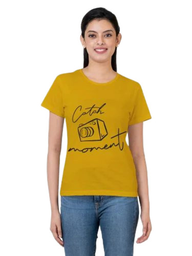 Ladies Printed Cotton T Shirt