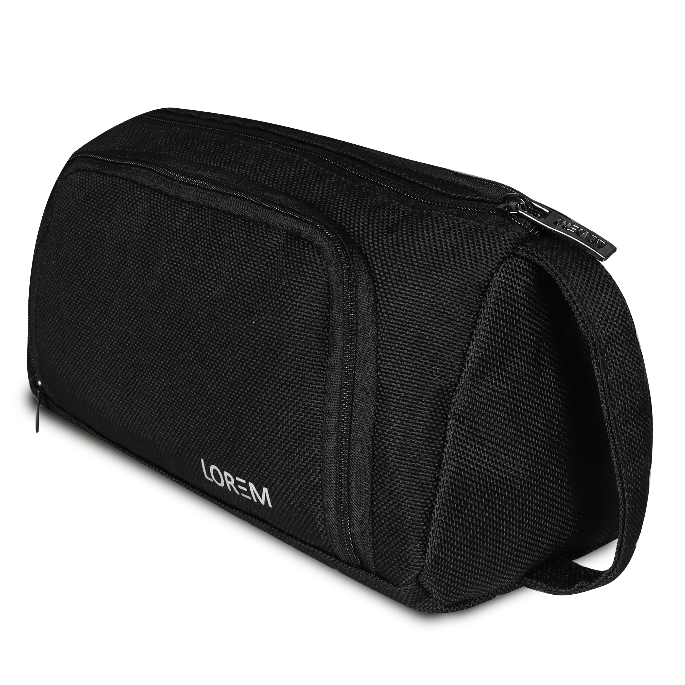 Lorem Black Pvc Coated Matty Stationory / Small Makeup Pouch Organizer Og11 - Length: 23  Centimeter (cm)