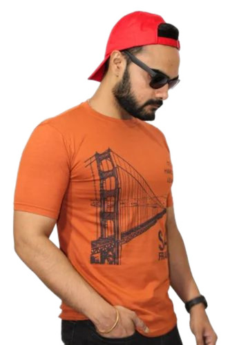 Mens Printed T Shirts - Cotton, Customized Size, Multiple Colors | Lightweight, Breathable, Short Sleeves, O-Neck